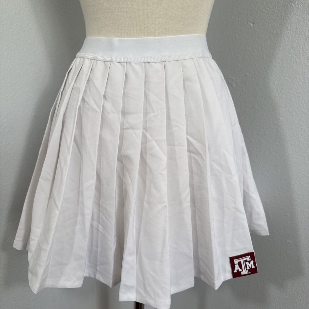 Zoozatz Mini Skirt Womens XL White ATM Aggies School Pleated Tennis Academia Y2K